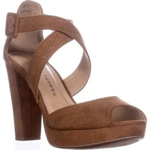 Chinese Laundry Platform Cross Strap Sandals,